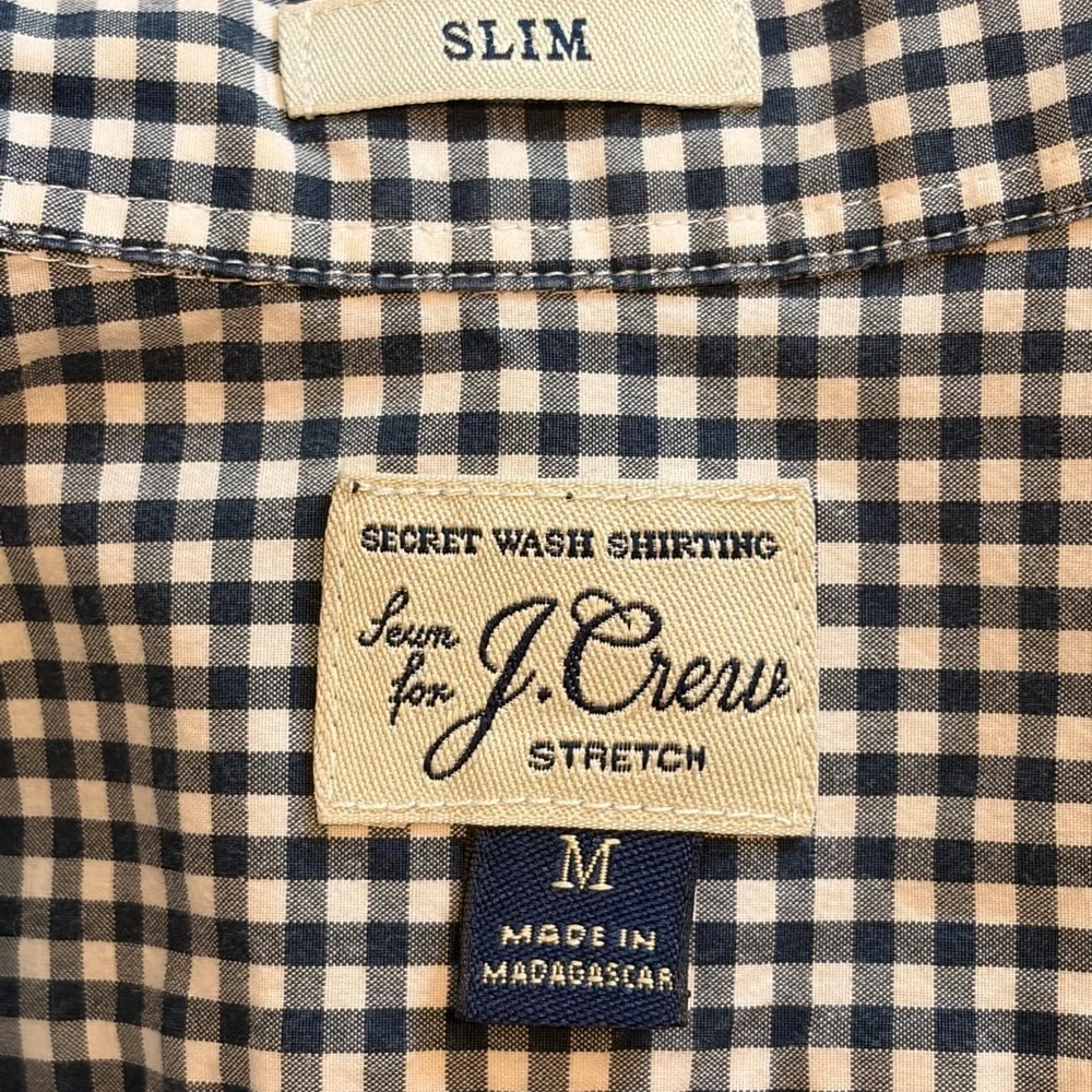 J. Crew Blue and White Checkered Men's Shirt